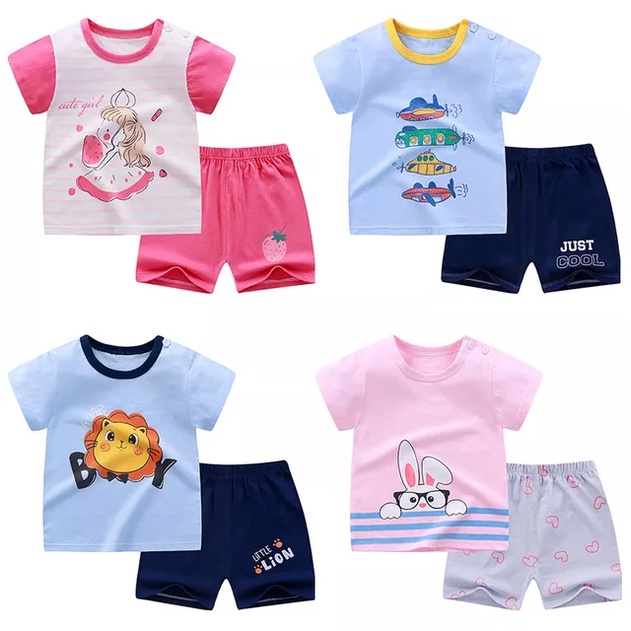 Baju set anak import setelan unisex bahan katun