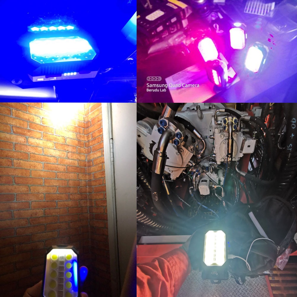 Lampu Emergency Tahan Lama 24 Jam Lampu Kerja 1000W Portable Double Light Lampu COB USB C Rechargeable Flashlight Anti Air