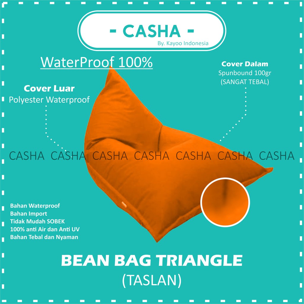 BEAN BAG plus isi MURAH - TRIANGLE - WATERPROOF BEANBAG