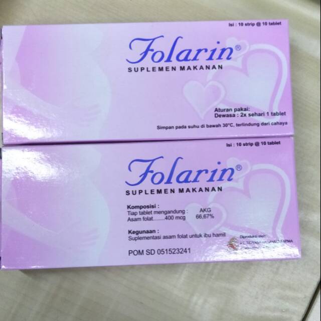 Folarin (asam folat 400mcg)  isi 100 tablet