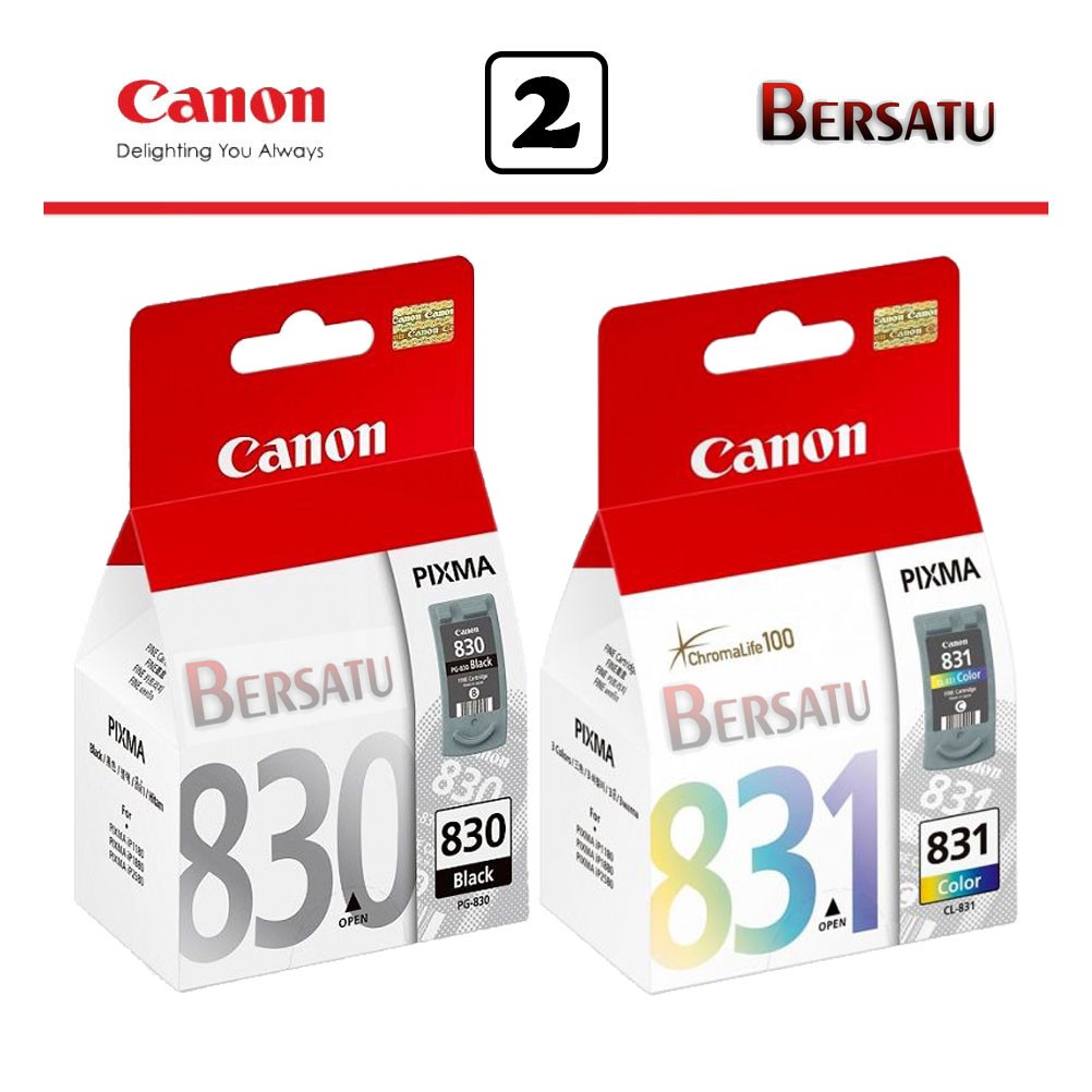 Canon PG 830 Black dan CL 831 Colour Original iP1880 iP1980 MP145 MP228 MP476 MP198 MX308 MX318