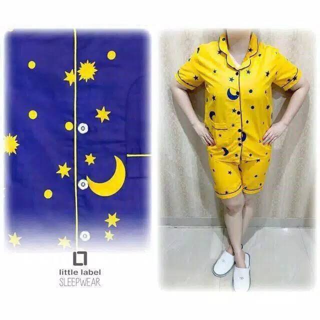 Baju Tidur Piyama Wanita/Cewek Dewasa Katun HP Starmoon