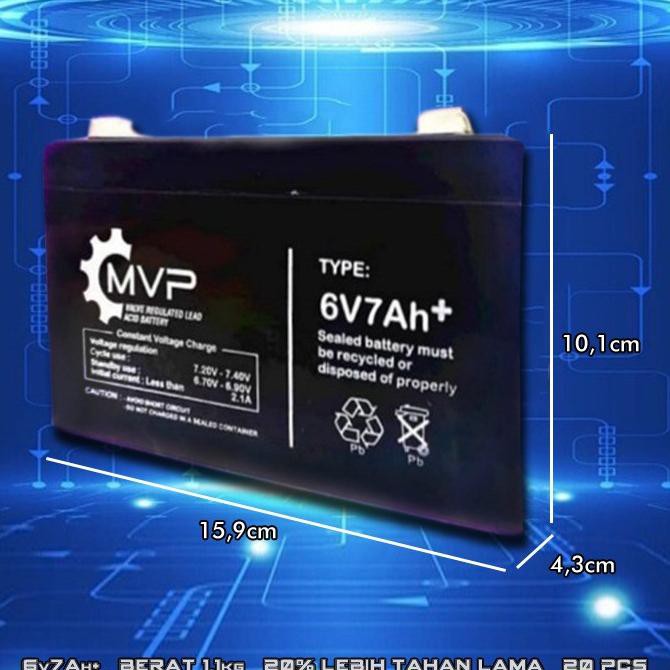 MURAH - PROMO 6v 6v7ah Baterai Charger Aki Mobil Motor Mainan Kendaraan Elektronik Anak Kering Batre