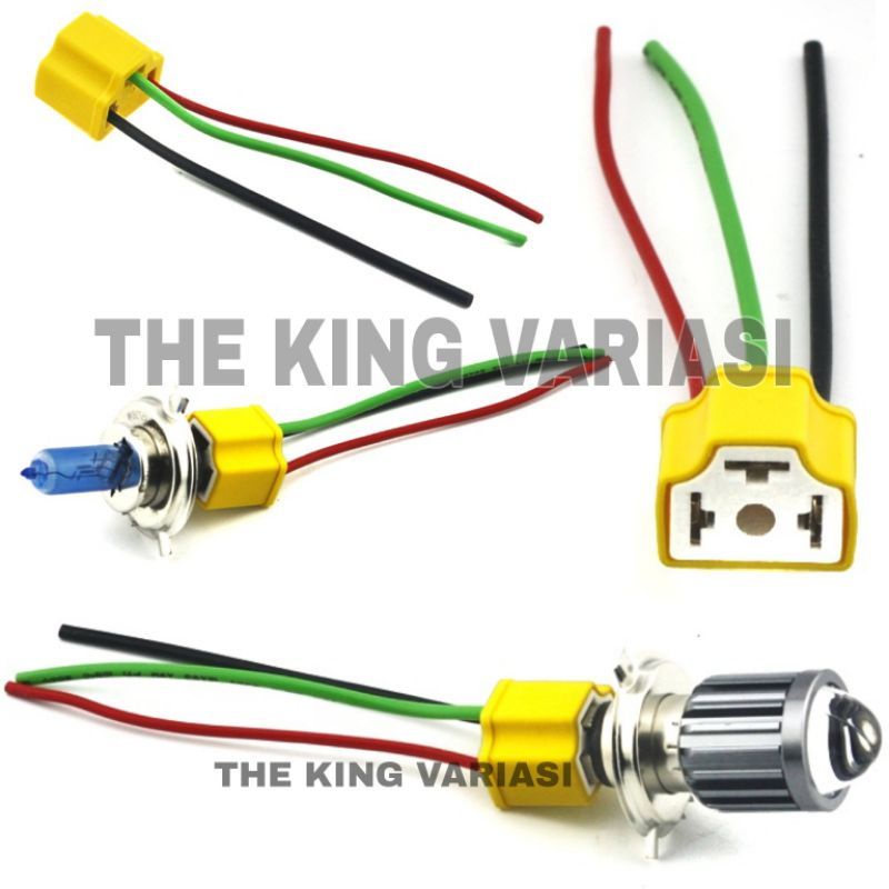 SOKET LAMPU MOTIR/SOKET H4/ SOKET MOTOR H4/ SOKET LAMPU