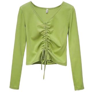  Kaos  T shirt Wanita Model  High waist Lengan  Panjang  Dengan 