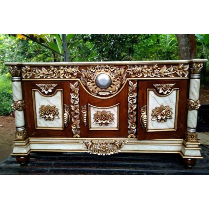 bufet tv kayu jati/meja tv jati bulan ukur 1,5