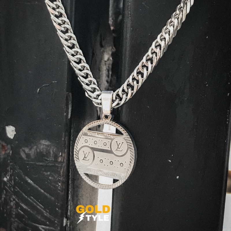 Goldstyle kalung LV Titanium Anti Karat Kalung Titanium Pria Wanita
