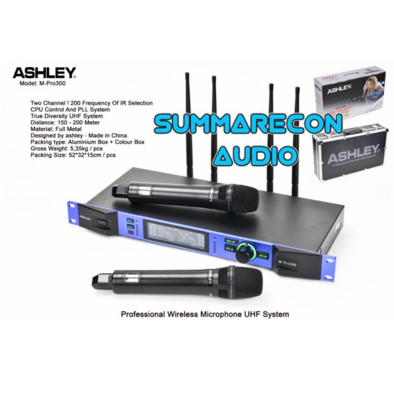 Mic Wireless Ashley M Pro 300 Original Kualitas Terbaik Plus Hardcase