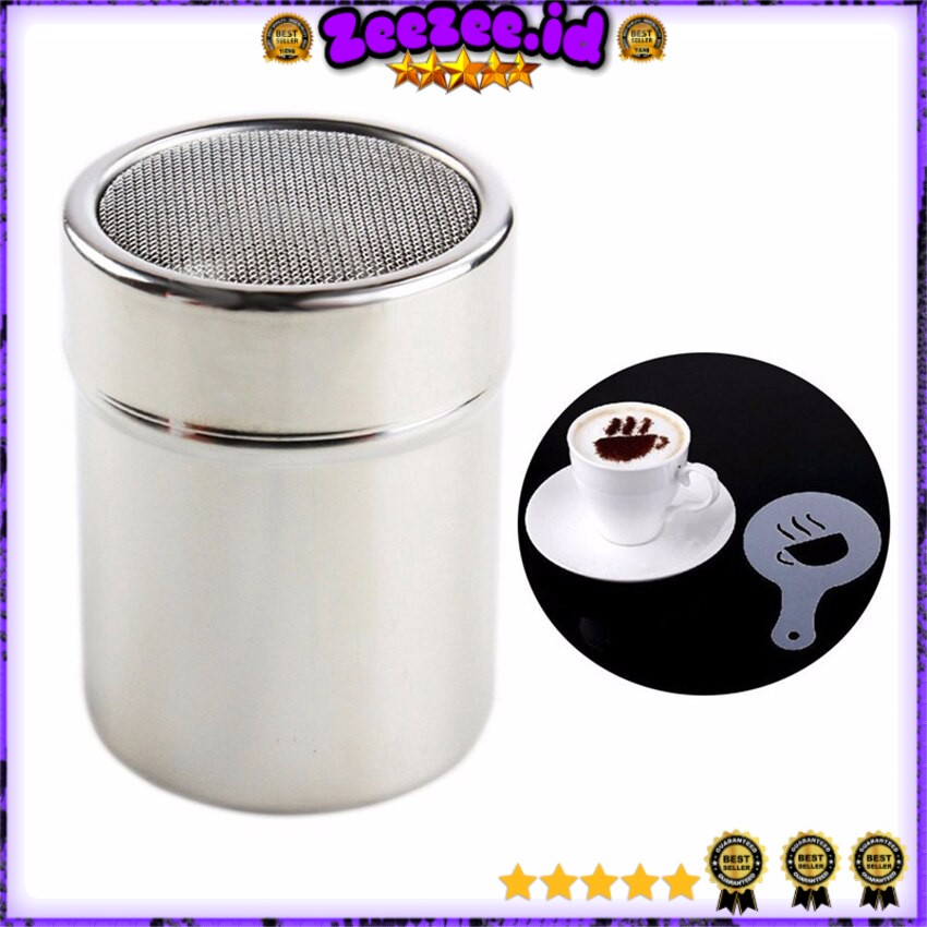 Penabur Bubuk Stensil Kopi Coklat Gula Barista Serbaguna - HY18041504 - Silver