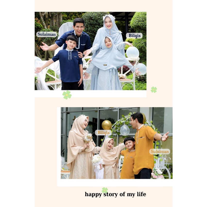 Sarimbit Bilqis & Sulaiman Sky Blue & Vanilla By SS Hijab