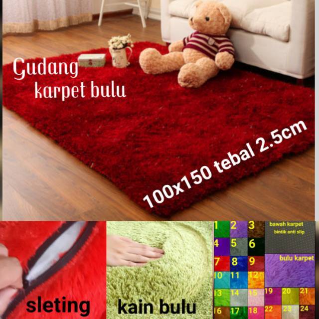  Karpet bulu ukuran 100x150 tebal 2 5cm Shopee Indonesia