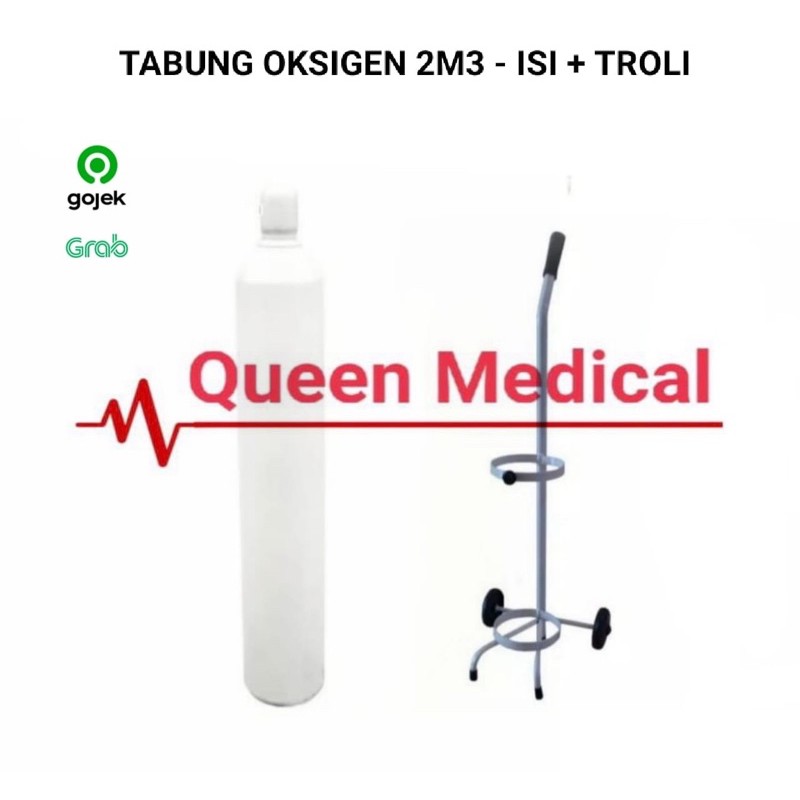 Tabung Oksigen 2M3/2 Kubik + Isi + Troli