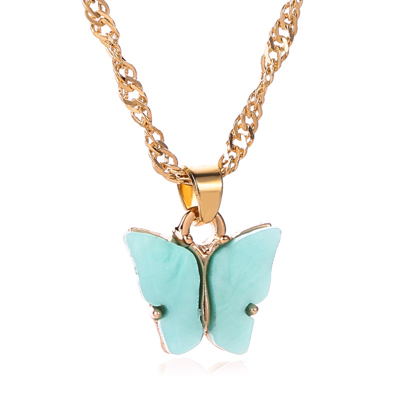 Korean Fashion Kalung Kupu-kupu Kalung Rantai Wanita Aesthetic Butterfly Anting Aesthetic -PD