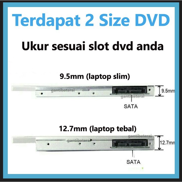 HDD CADDY TIPIS 9.5MM &amp; 12.7MM SATA SSD CADDY SLOT DVD TO SLOT HDD