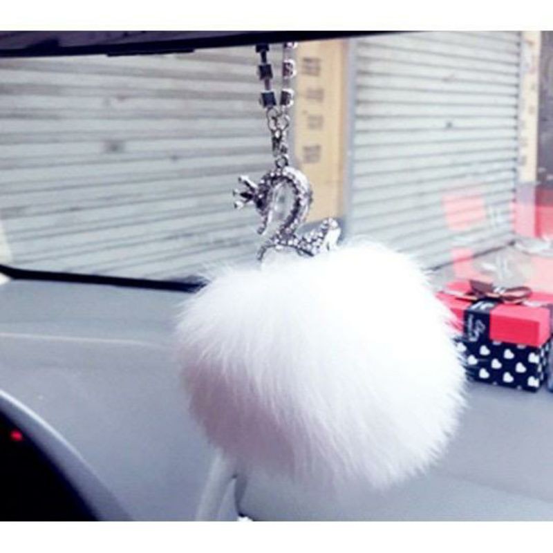 GS ANGSA POM2 // Aksesoris Gantungan Spion Angsa Pom Pom Impor Gantungan Spion Car Bunga Middle Mirror Mobil Mewah Swarovski Angsa Swan Limited Edition Premium