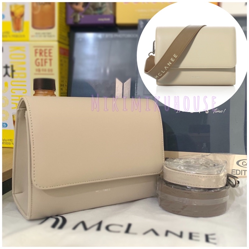 SALE KOREA MCLANEE Lapis Shoulder and Crossbody Bag Beige TAS SELEMPANG