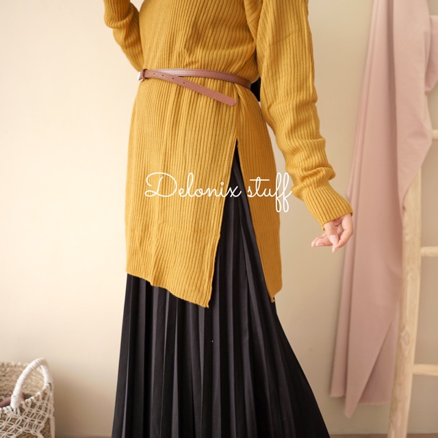 Slit boxy tunik