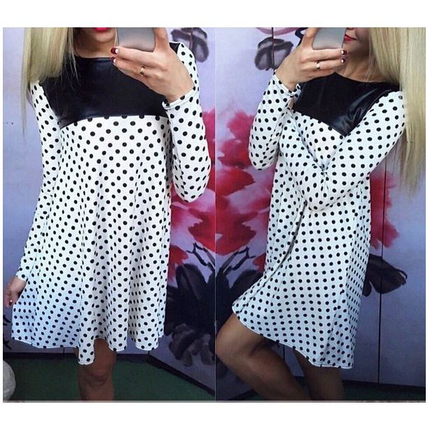Dress Import - 27080 Dot Leather Dress