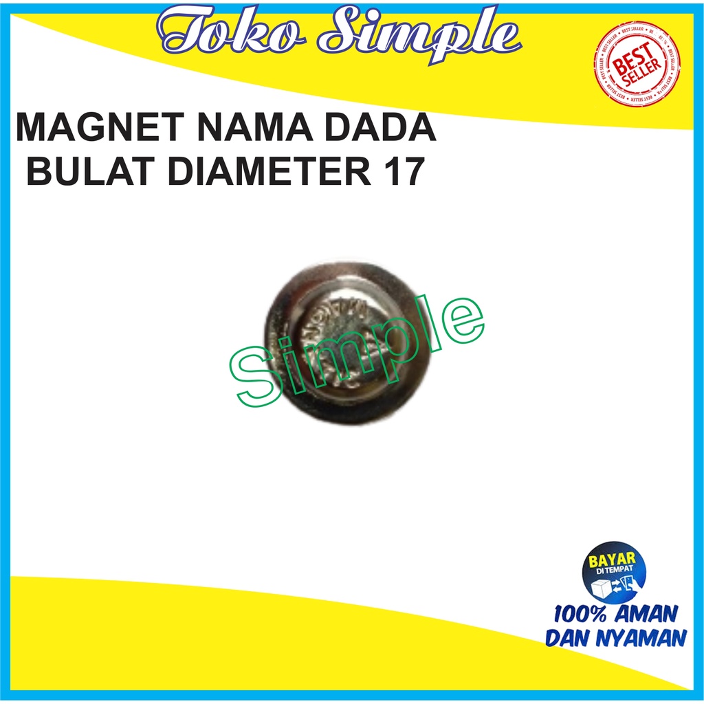 

MAGNET NAME TAG NAMA DADA PIN LENCANA BULAT MAGNETIC Diameter 17mm