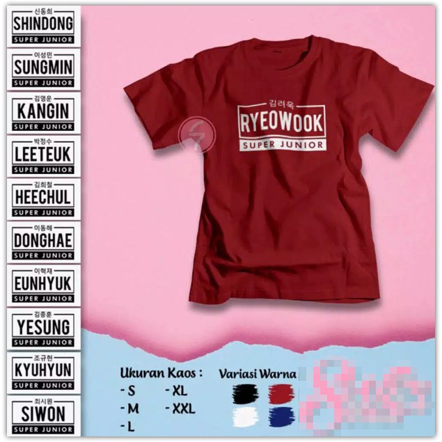 Kaos Super Junior Kyuhyun Siwon Ryewok Shindong Sungmin Kangin Leeteuk Heechul Yesul Donghae Eunhyuk