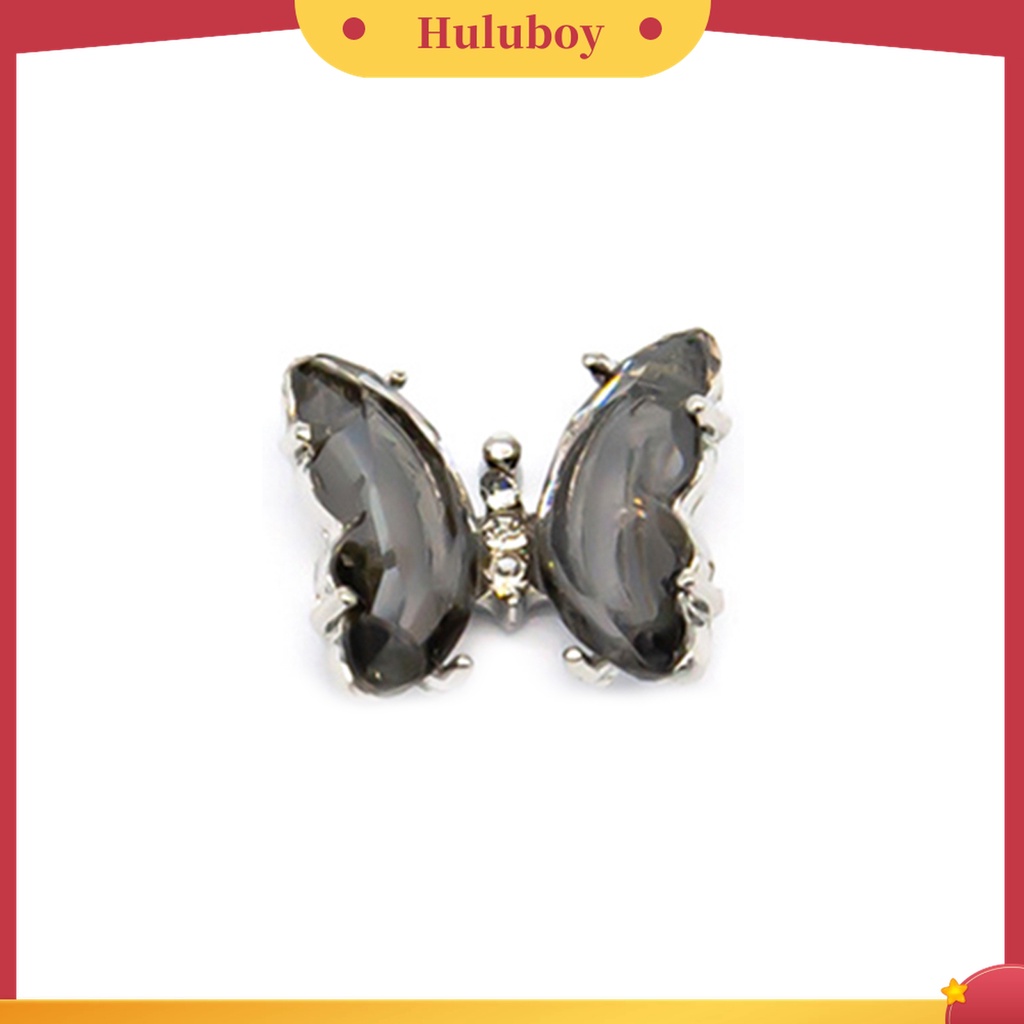 Huluboy Huluboy♡ Kupu-kupu Kristal Cubic Zirconia Imitasi 3D Transparan Untuk Dekorasi Nail Art Butterfly