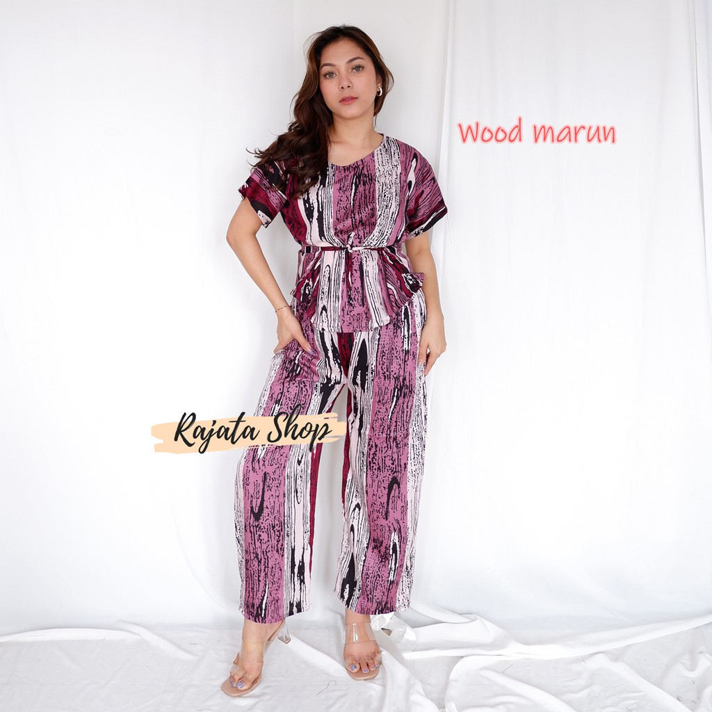 DASTER SETELAN BABYDOLL-BD WOOD MARUN