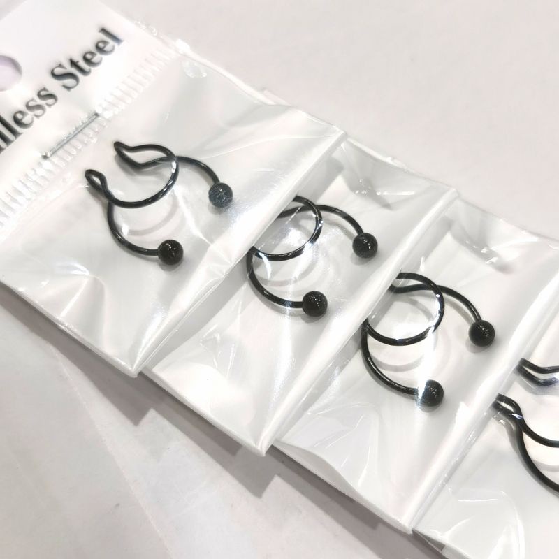 Anting Hidung 12 Pcs Stainless Steel Anti Karat