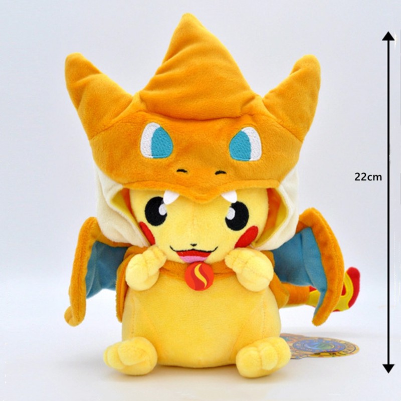 Mainan Boneka Plush Anime Pokemon Pikachu Charizard Hat Charizard Ukuran 22cm Untuk Hadiah Ulang Tahun Anak