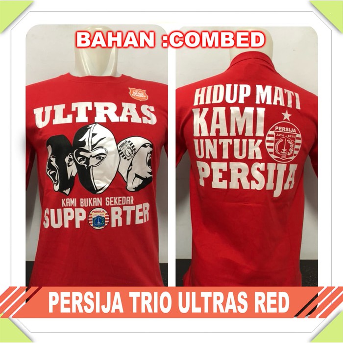 kaos baju bola lokal PERSIJA TRIO ULTRAS RED - kaos bola murah