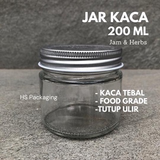 TUTUP STAINLESS 200 ML Jar Kaca / Glass Jar 200 ml