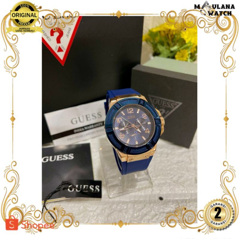 JAM TANGAN PRIA WANITA | RANTAI | KULIT | KARET | MURAH | PRIA GUESS W0247G3 ORIGINAL