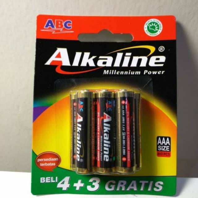 Baterai ABC Alkaline AAA 2pcs/3pcs/7pcs