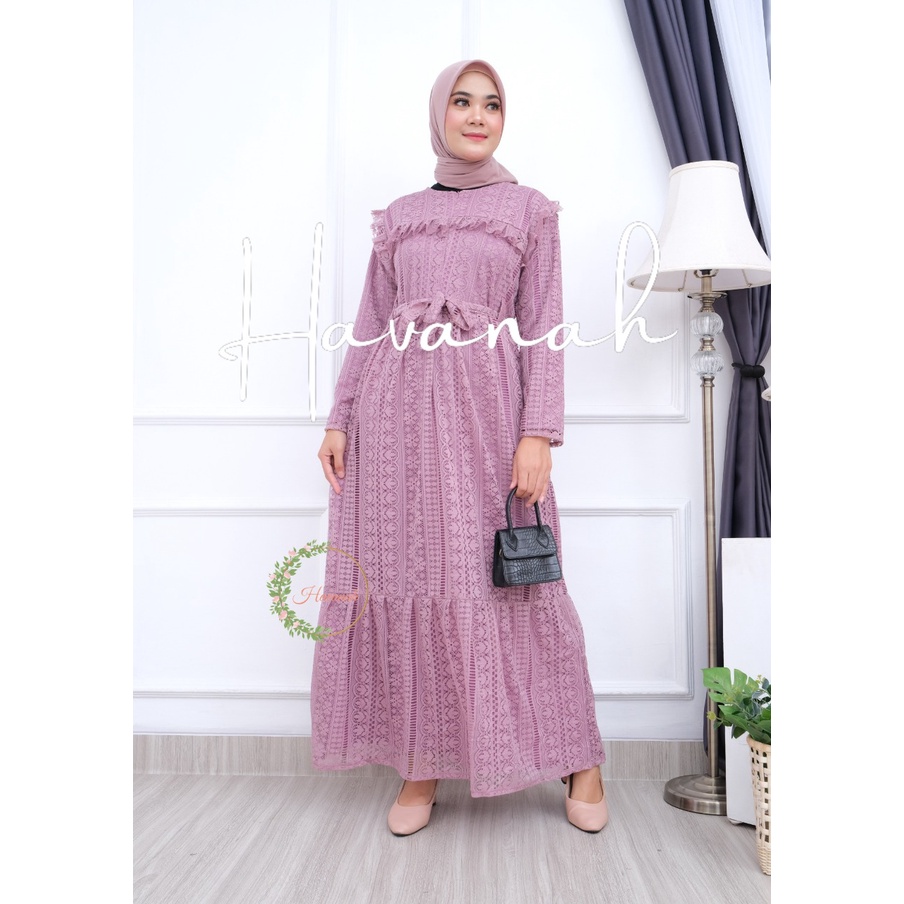 [BANTING HARGA] GAMIS JUMBO (BROKLAT FURING) Sheryl Maxi Dress Shabby Brocade / Gamis Brukat / Baju 