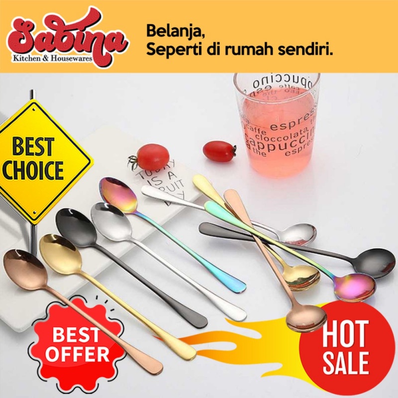 Sendok Teh Es-Krim Gagang Panjang Kannert Tea Spoon Stainless Steel