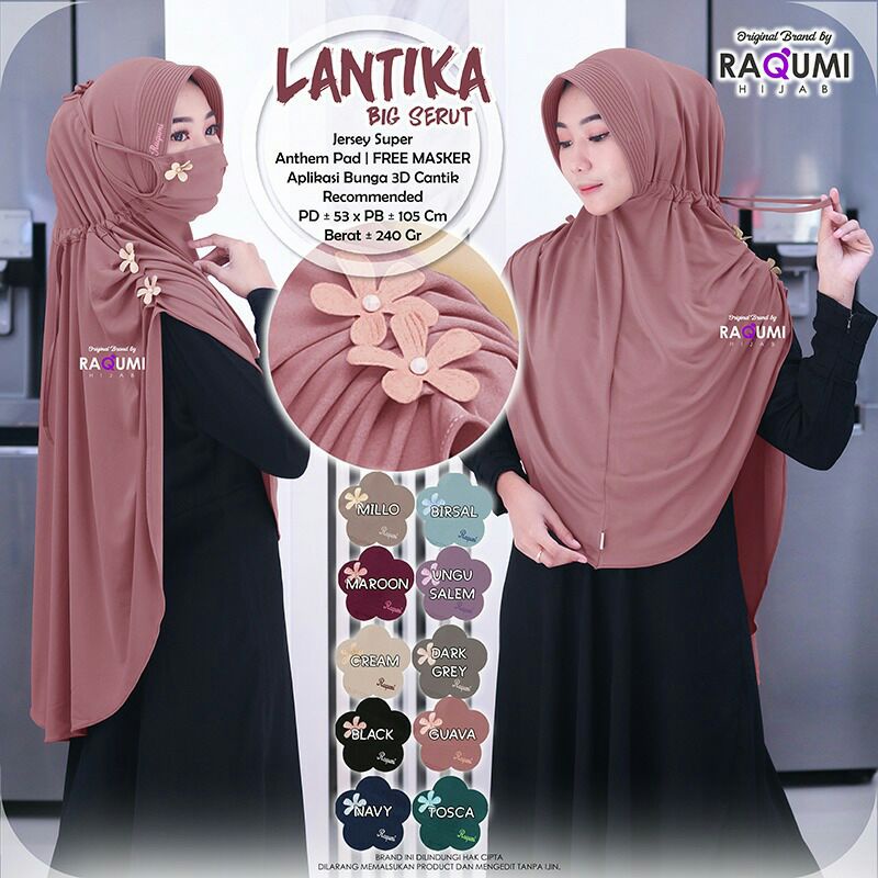 Hijab Instan Lantika Big Original Raqumi X MNV Hijab