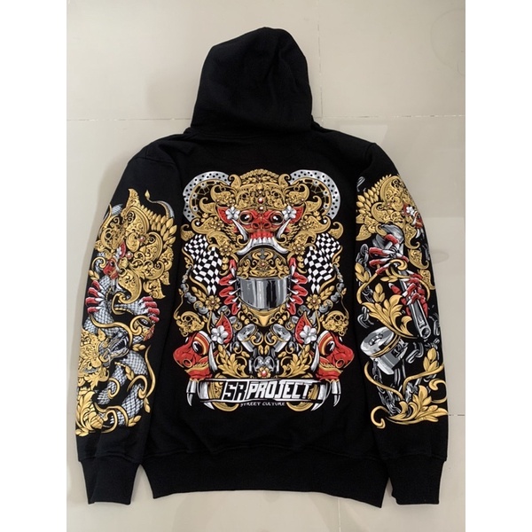 HOODIE SR-PROJECT STREET CULTURE BARONG SIZE L ORIGINAL ASLI NEW NOT BLOOD FLOWER KITSUNE KOHAKU