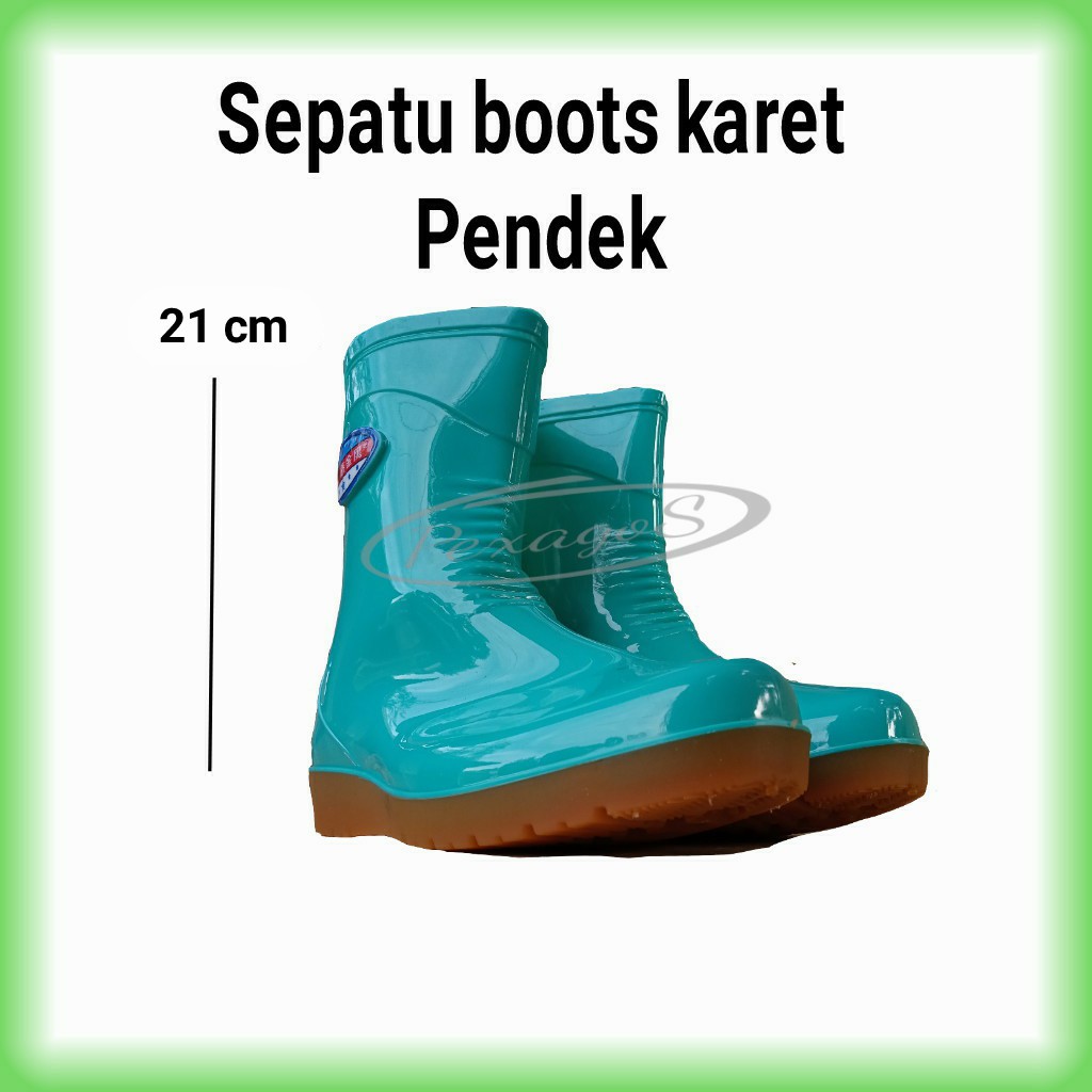 AP BOOTS PENDEK 21cm SEPATU BOOTS WANITA PENDEK SEPATU BOOT KARET PENDEK ANTI AIR HUJAN ((21cm))