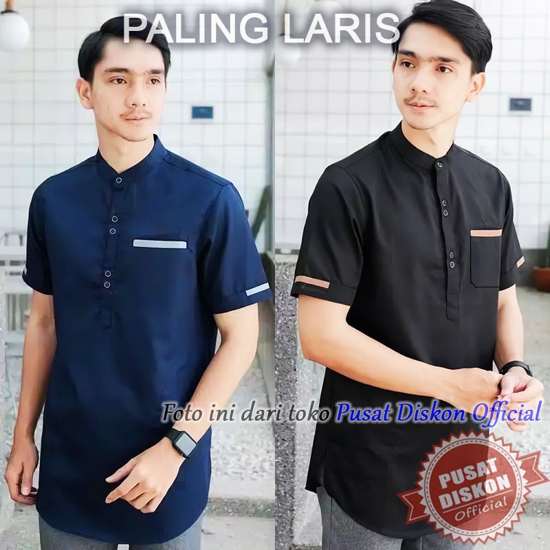 Baju Koko Pria Baju Koko Dewasa Kemeja Kurta Putih Kemeja Putih Kemko Putih Baju Taqwa pria Katun Lembut