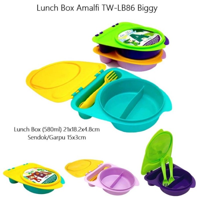 Tepak Makan Anak Bayi Lunch Box Kotak Makan Free Sendok Garpu LB05