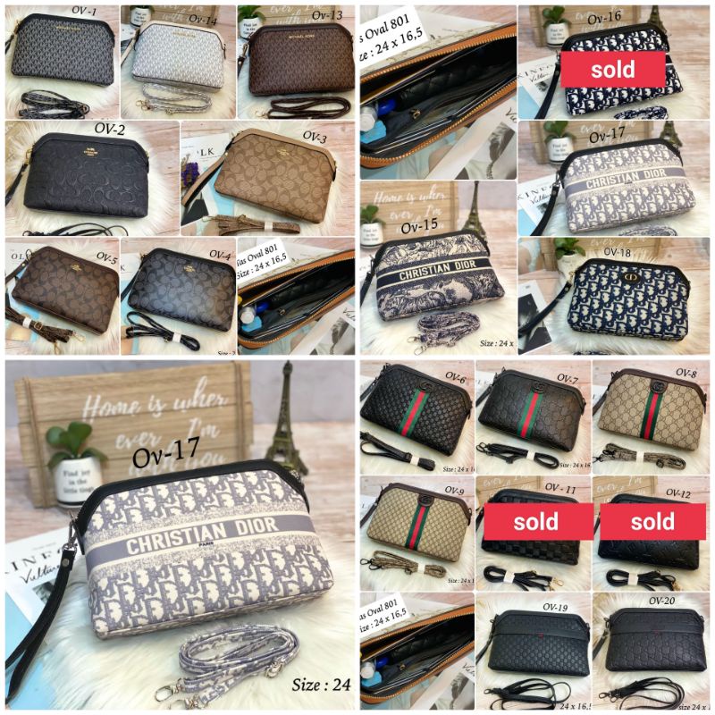 Handbag Oval Bisa Slempang Tas Oval Clutch Oval Size 24 kode OV