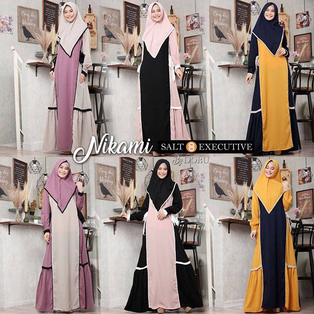 ORIGINAL Gamis Syari Nikami by Salt Executive / gamis casual busui realpic 100% ORI