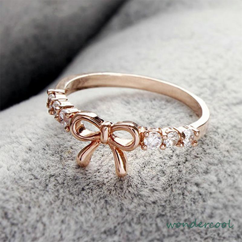 Cincin Desain Pita Hias Berlian Gaya Simple Untuk Wanita -Won