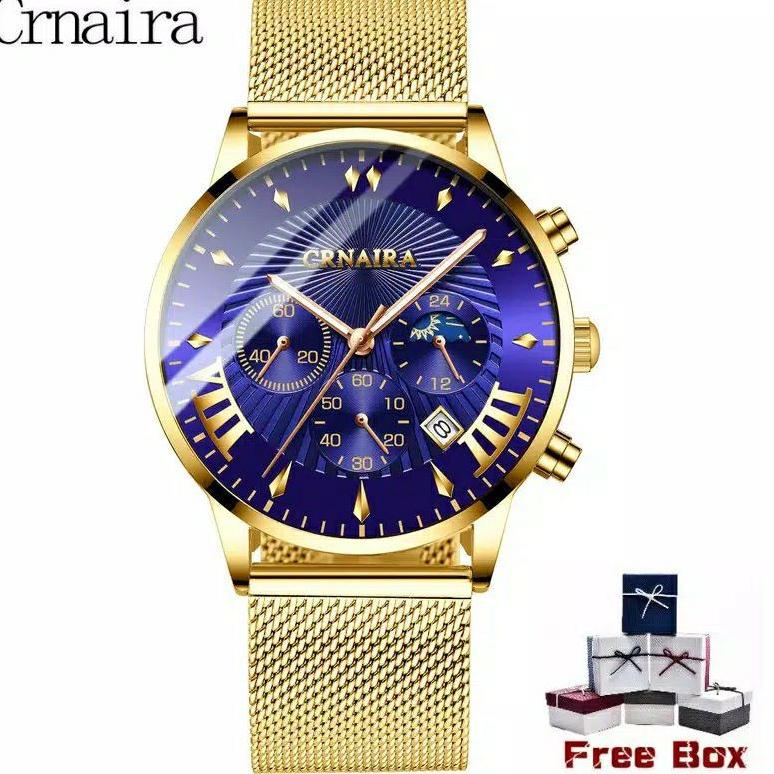 [KODE PRODUK YTI0I4164] [Bayar Di Tempat]CRNAIRA Jam Tangan Quartz Pria Man Watches mewah tipis simp