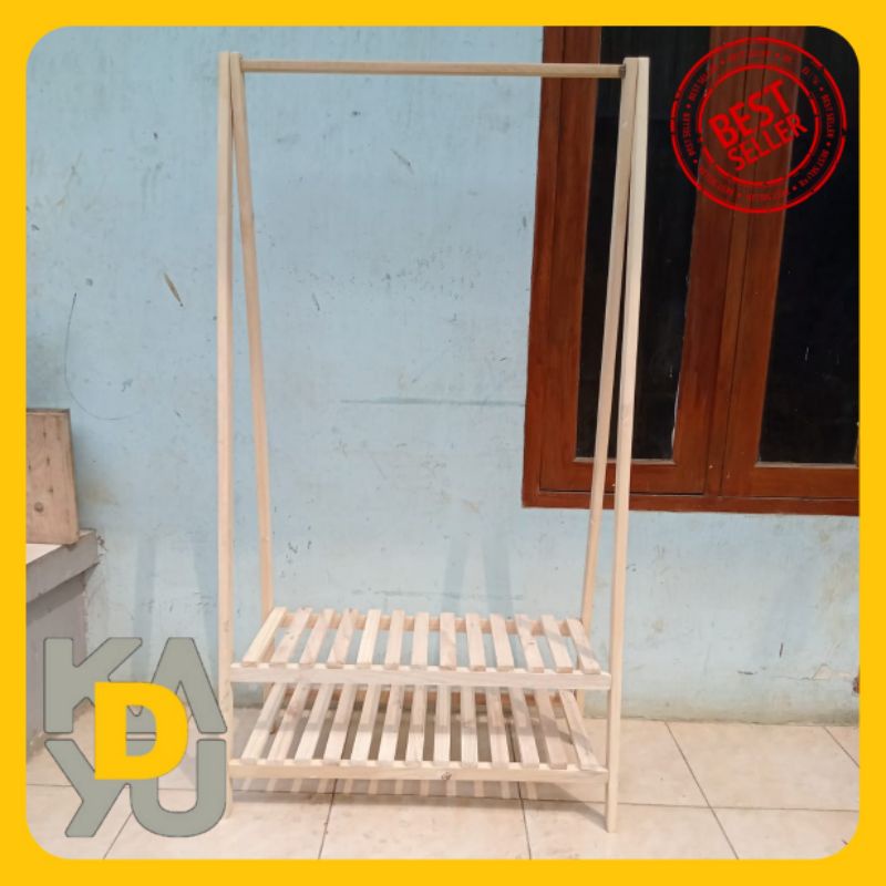 Rak gantung baju 2 susun / Stand hanger / Stand jemuran indoor / Rak gantung celana / Rak tas / Rak 