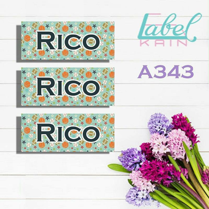 

Stiker label nama baju kain iron on setrika sekolah lucu