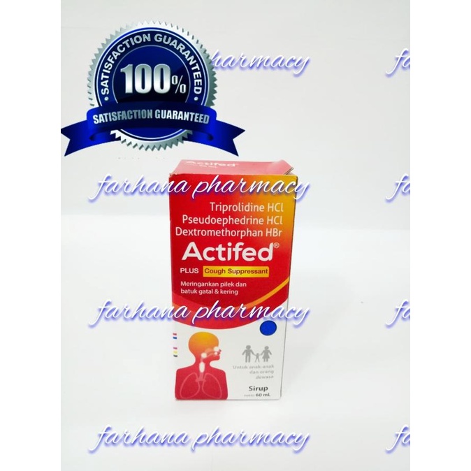 FOR SALE actifed merah / untuk batuk kering dan pilek / obat batuk sirup Murah