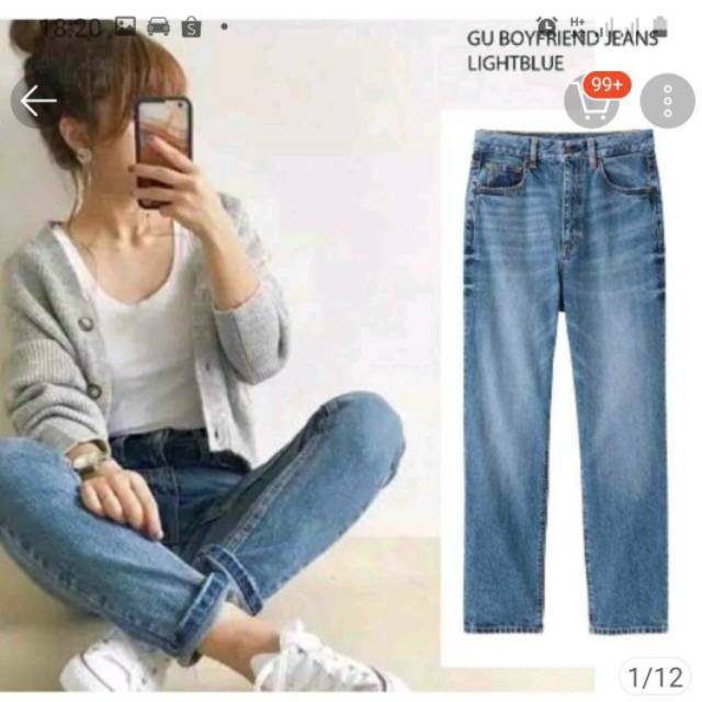 GU uniqlo boyfriend jeans