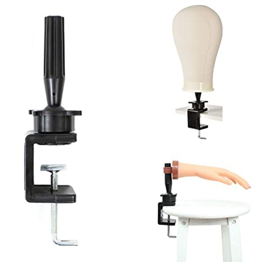 Preva Wig Head Stand Black Tools Penjepit Meja Penyangga Wig