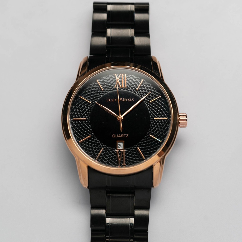 Jam Tangan Rantai Pria Anti Air Jean Alexis KIRKWOOD GHST JA111 - Prestige Edition - Black Dial (40m