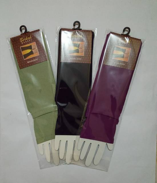 Manset tangan warna polos muslimah bahan jersey-3